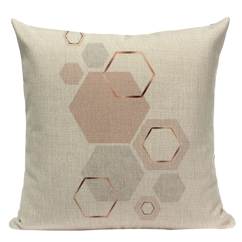 Pink Geometric Style Pillowcase