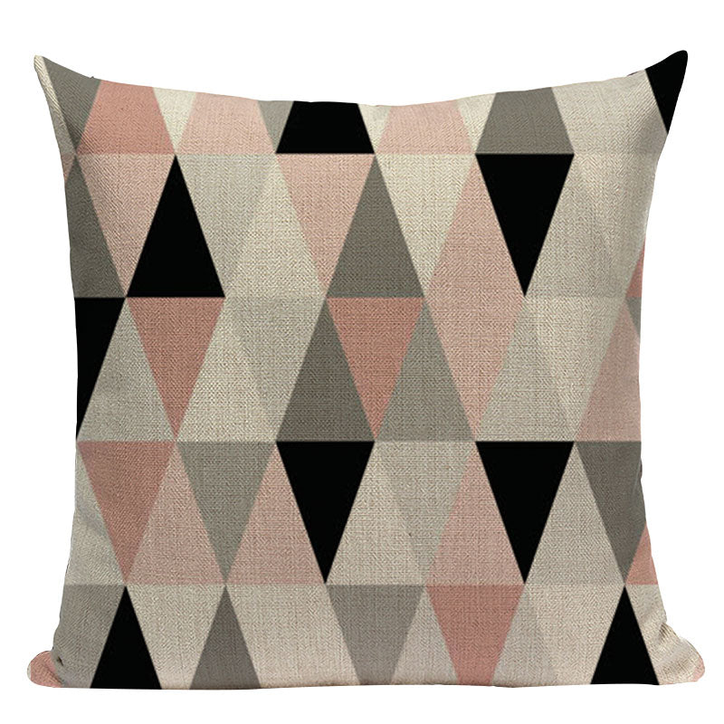 Pink Geometric Style Pillowcase