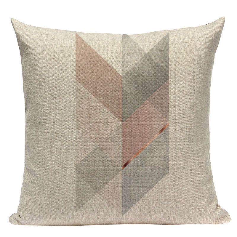 Pink Geometric Style Pillowcase