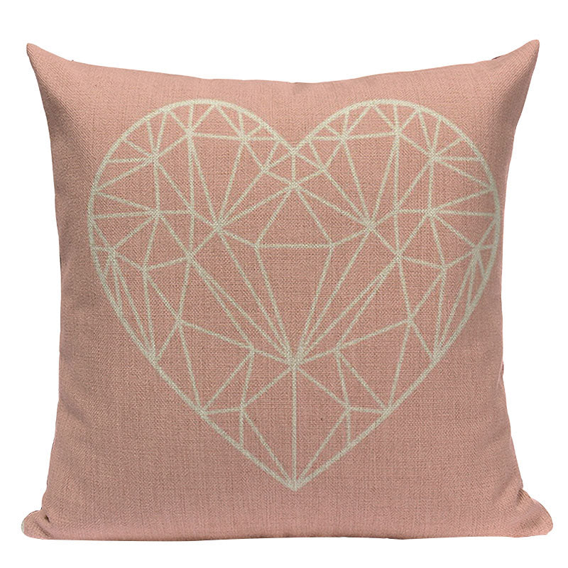 Pink Geometric Style Pillowcase