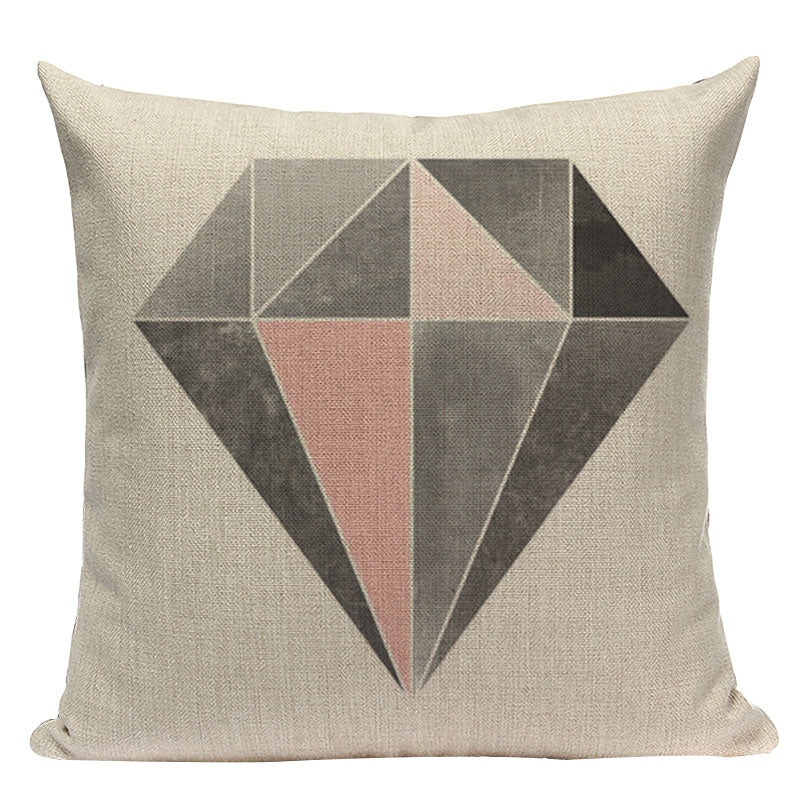 Pink Geometric Style Pillowcase