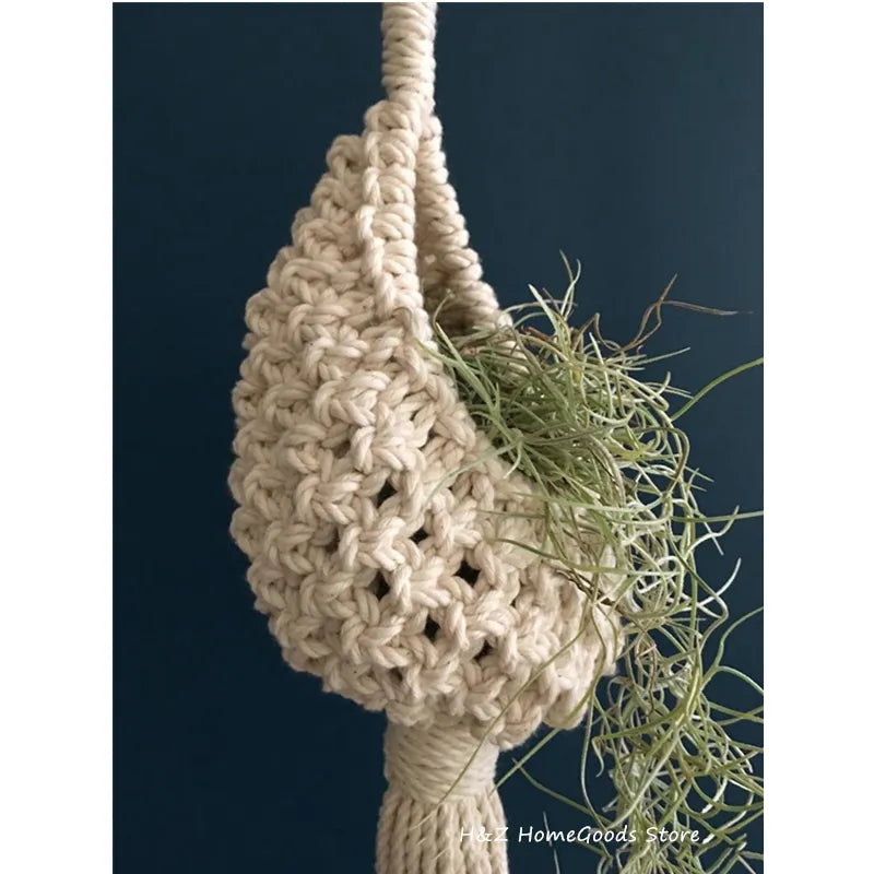 Macrame Rope Plant Wall Hanging Tassel Flower Basket