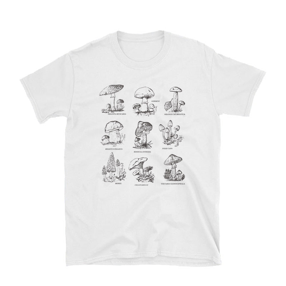 Vintage Fashion Mushroom Print T-Shirt