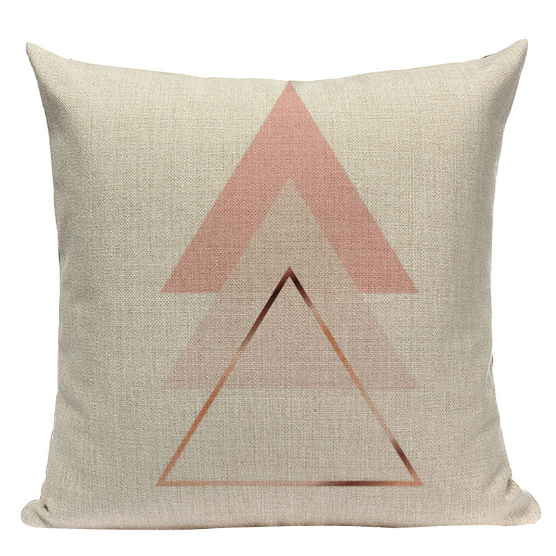 Pink Geometric Style Pillowcase