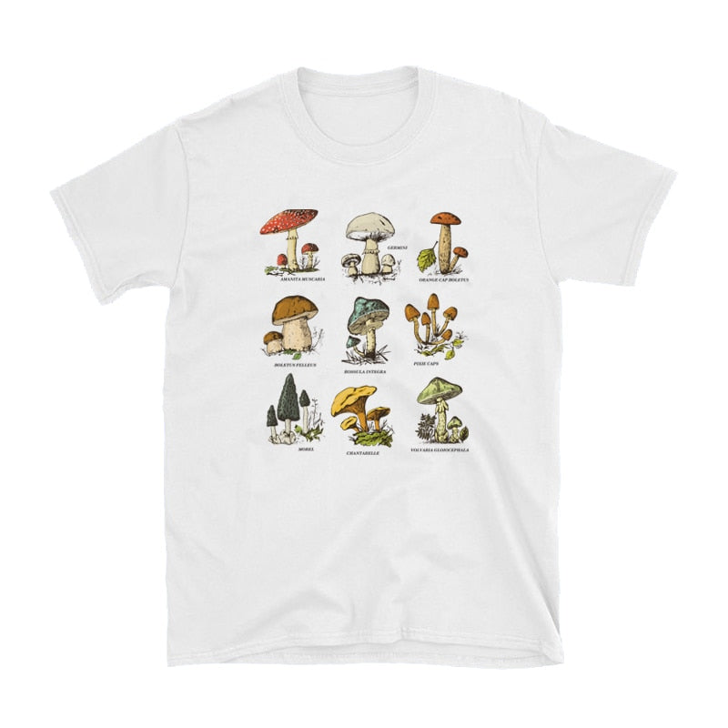 Vintage Fashion Mushroom Print T-Shirt