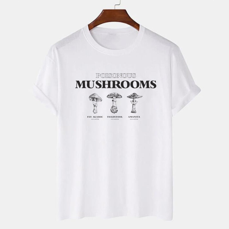 Vintage Fashion Mushroom Print T-Shirt
