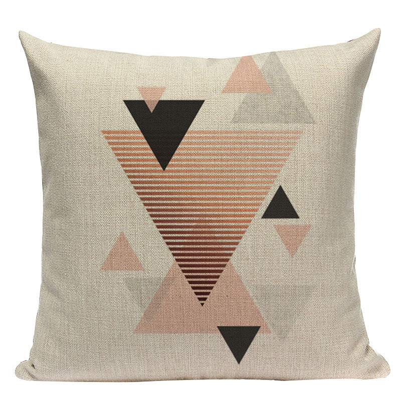 Pink Geometric Style Pillowcase