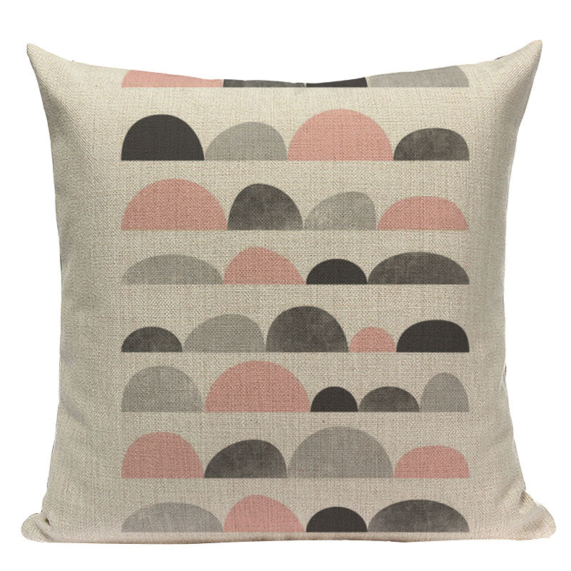 Pink Geometric Style Pillowcase