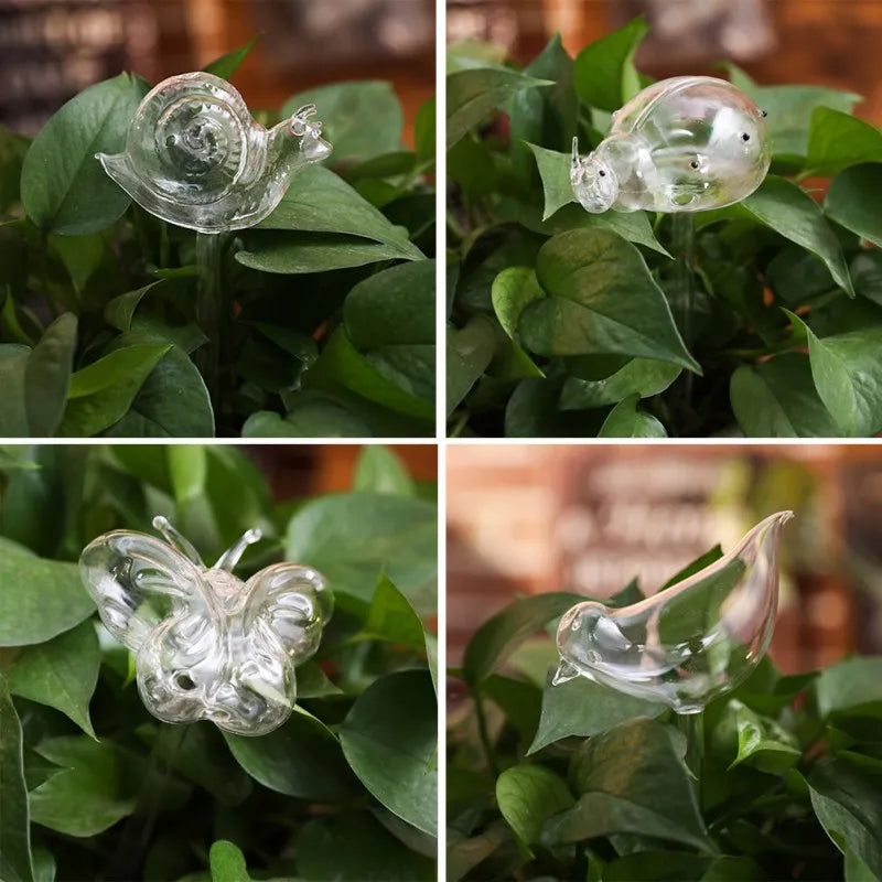 glass automatic plant waterer Glass Plant Flower Water Feeder – Here We Grow Girl