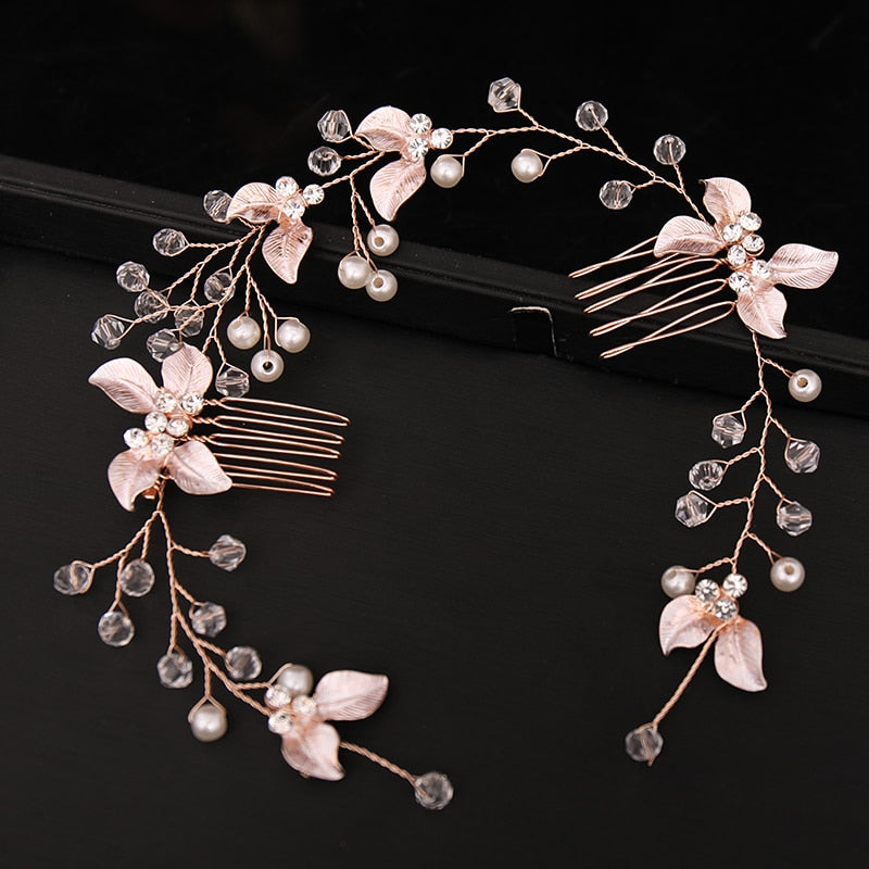 Pearl Leaf Comb Headband