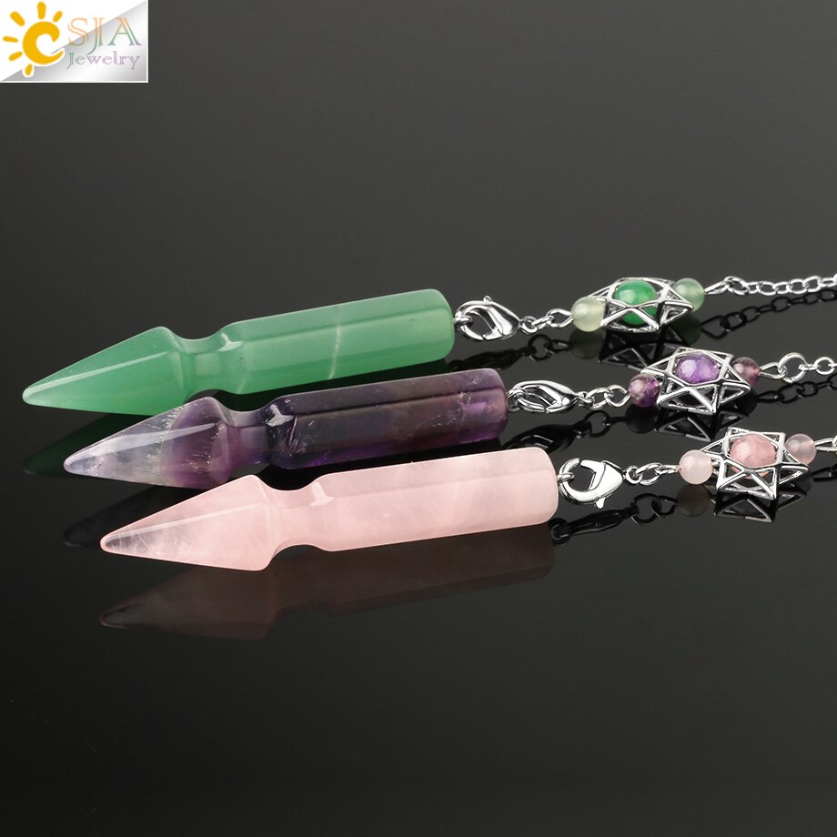 Natural Stone Quartz Pendulums