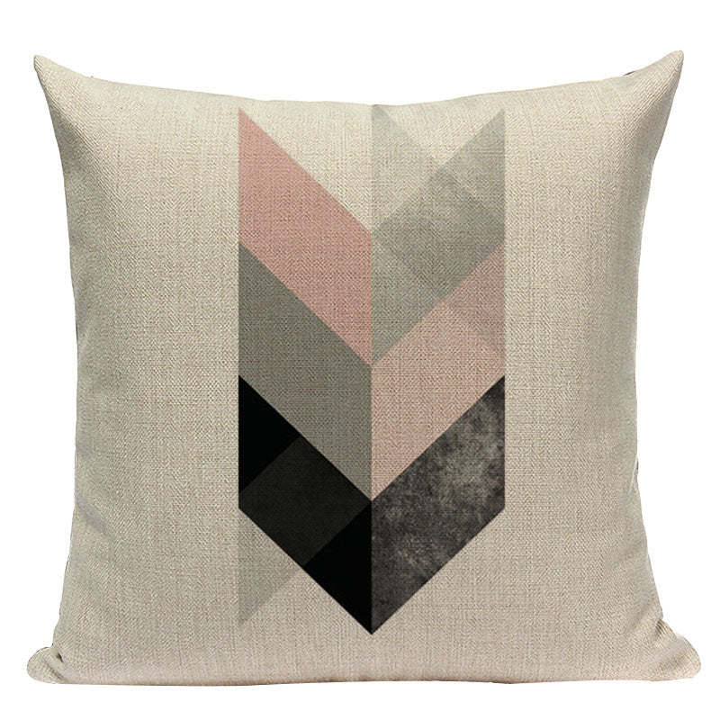 Pink Geometric Style Pillowcase