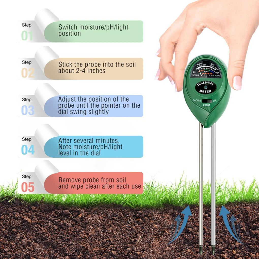 3 in 1 Soil Water Moisture PH Meter