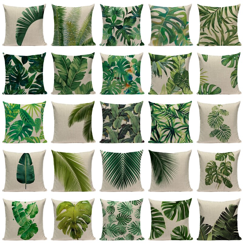 Tropical Leaves Cushion Covers Pillowcases
