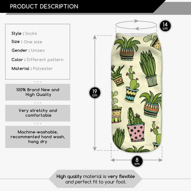 Cactus Ankle Short Socks