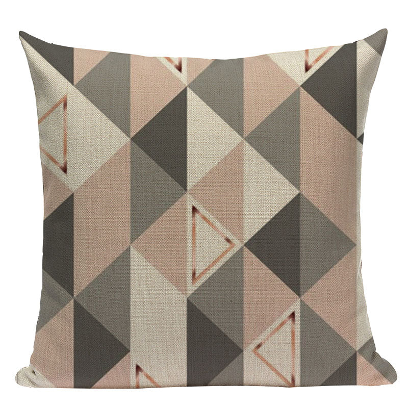 Pink Geometric Style Pillowcase