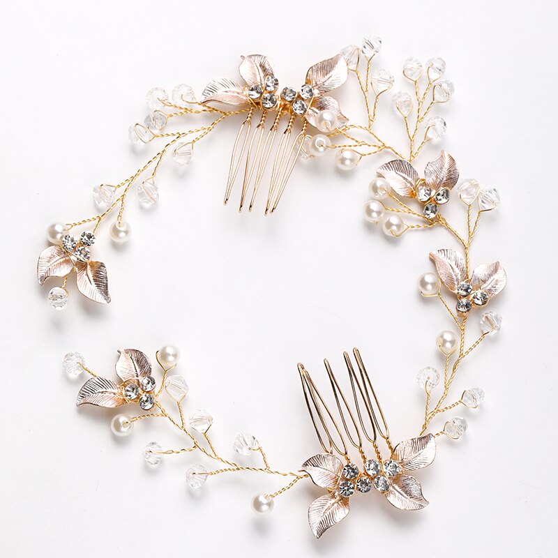 Pearl Leaf Comb Headband