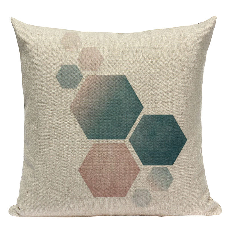 Pink Geometric Style Pillowcase