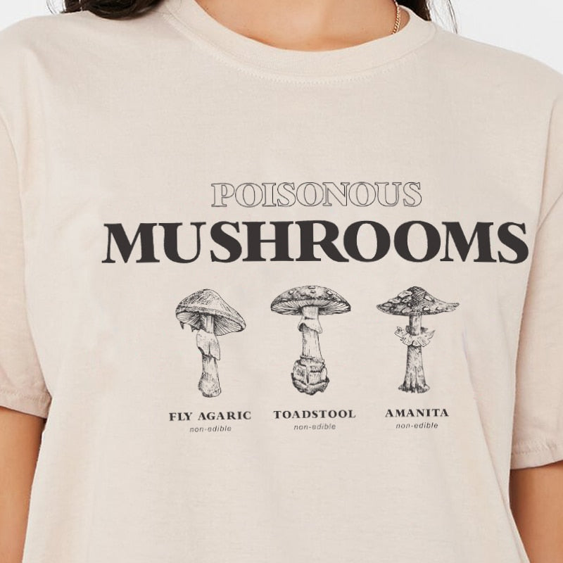 Vintage Fashion Mushroom Print T-Shirt