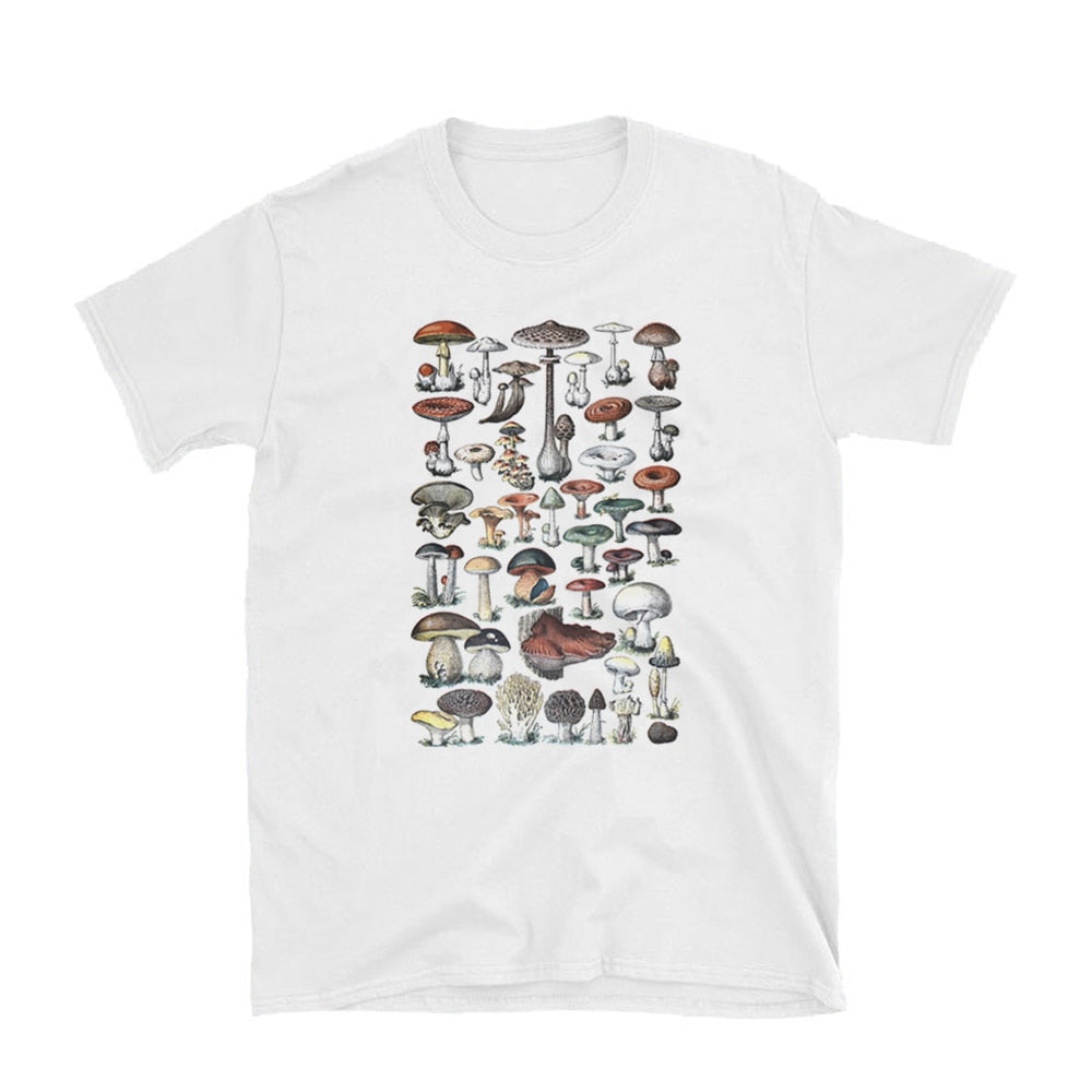 Vintage Fashion Mushroom Print T-Shirt