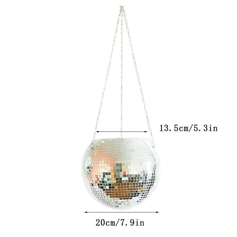 Disco Ball Hanging Plant Pots