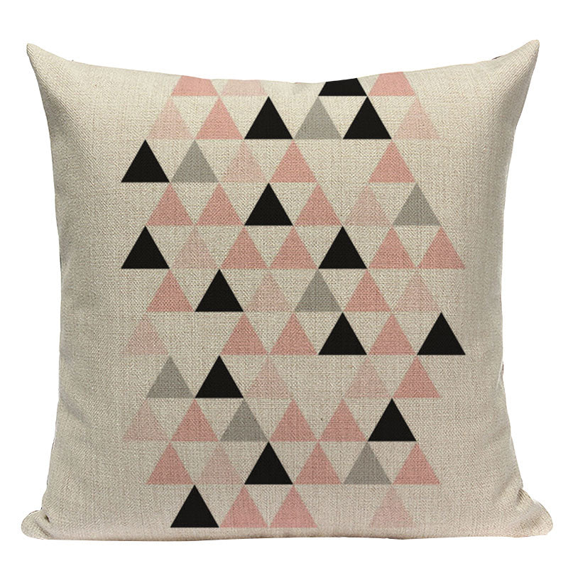 Pink Geometric Style Pillowcase