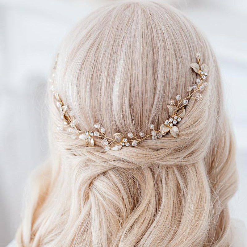 Pearl Leaf Comb Headband