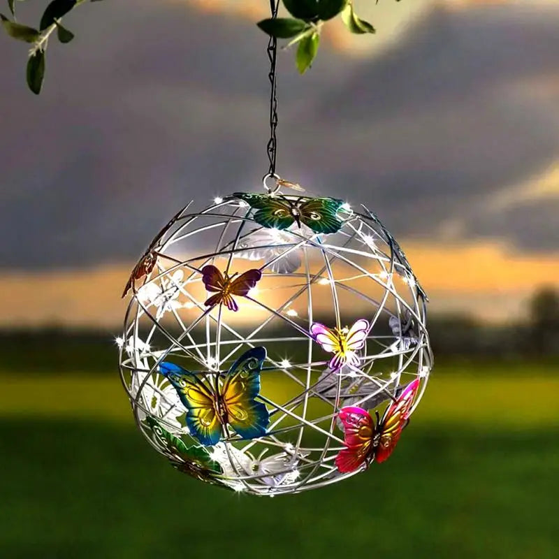 Solar Butterflies Round Ball Outdoor Lighting