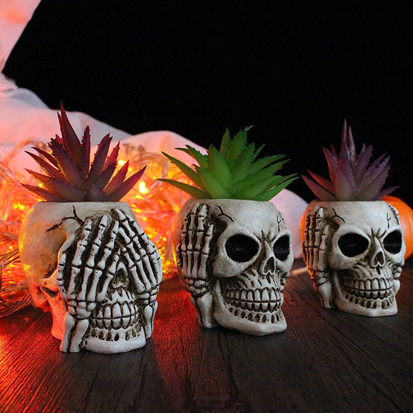 Skull Resin Planter Pot