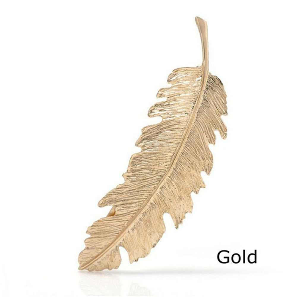 Vintage Feather Leaf Hair Clip