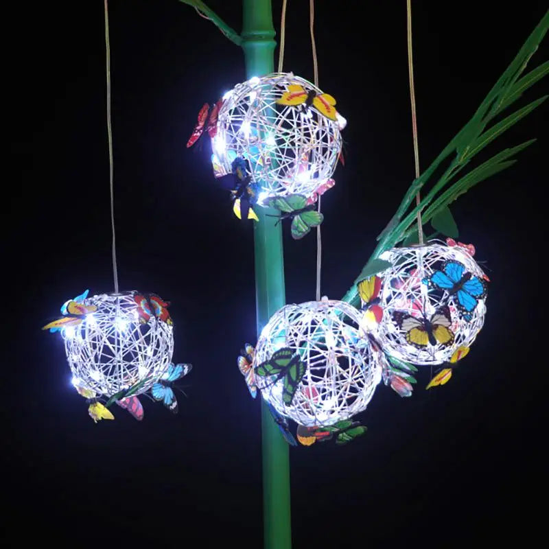 Solar Butterflies Round Ball Outdoor Lighting