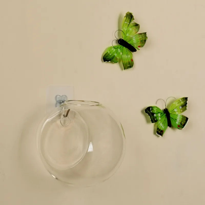 Glass Wall Hanging Hydroponic Plant Pot