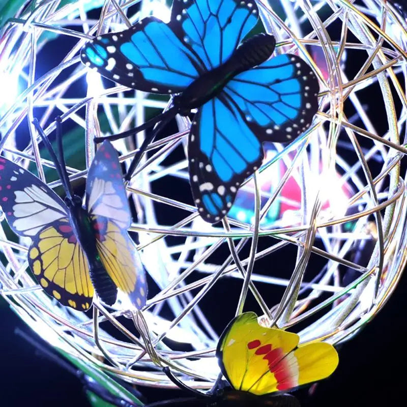 Solar Butterflies Round Ball Outdoor Lighting