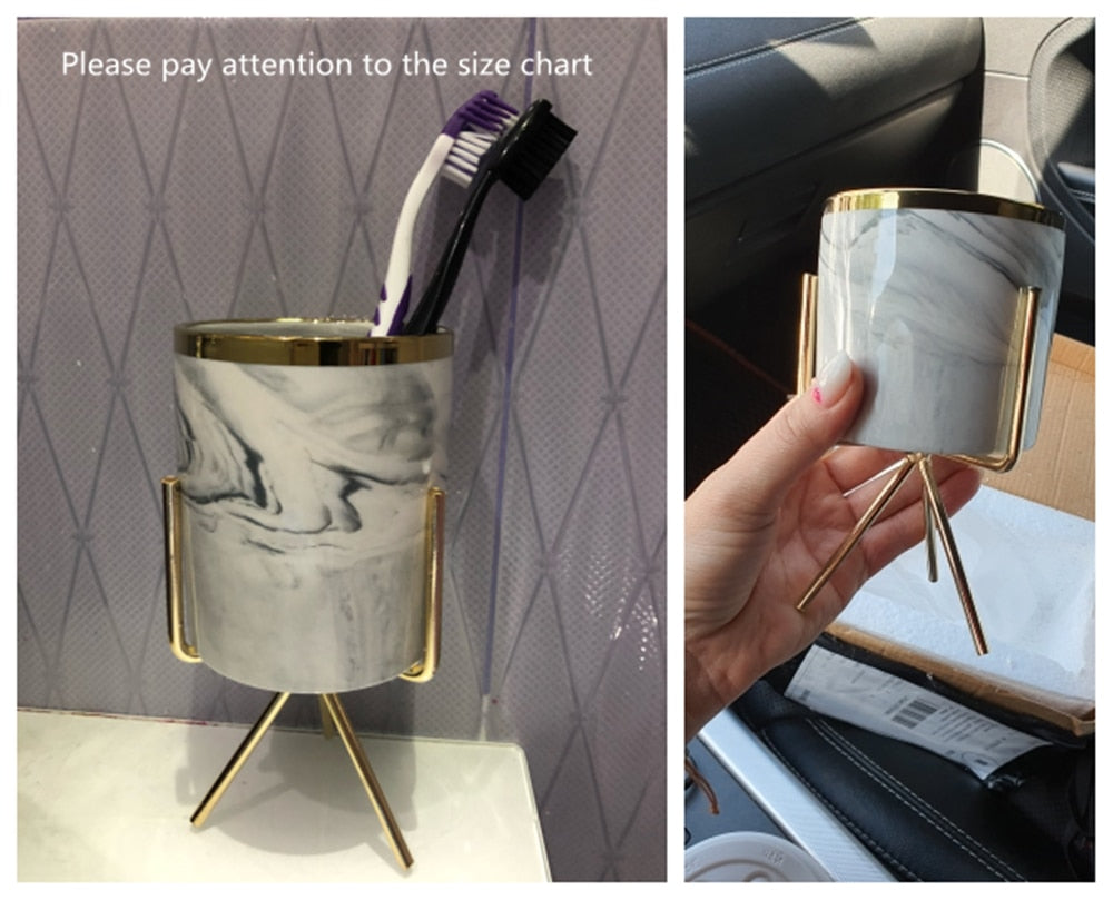 Ceramic Marble Pattern Plant Pot