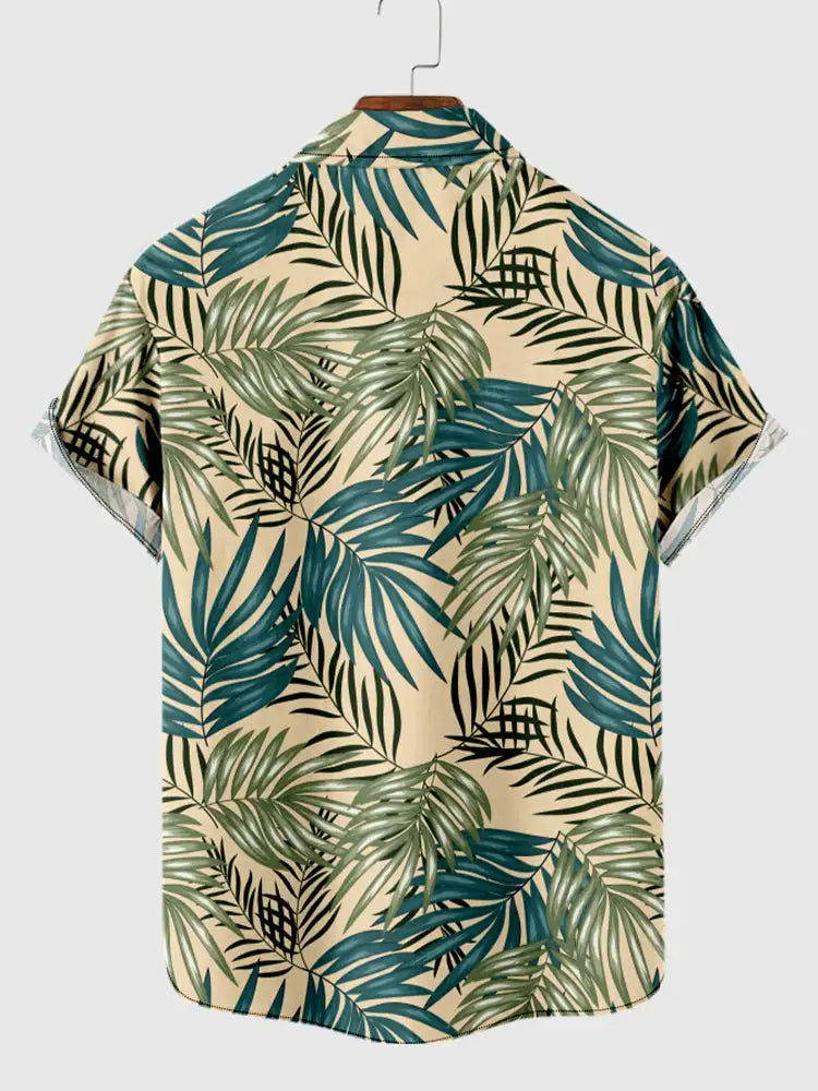 Men's Hawaiian plant print shirts