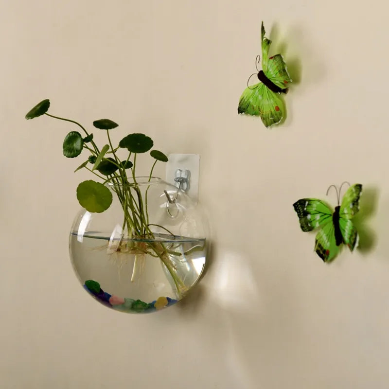 Glass Wall Hanging Hydroponic Plant Pot