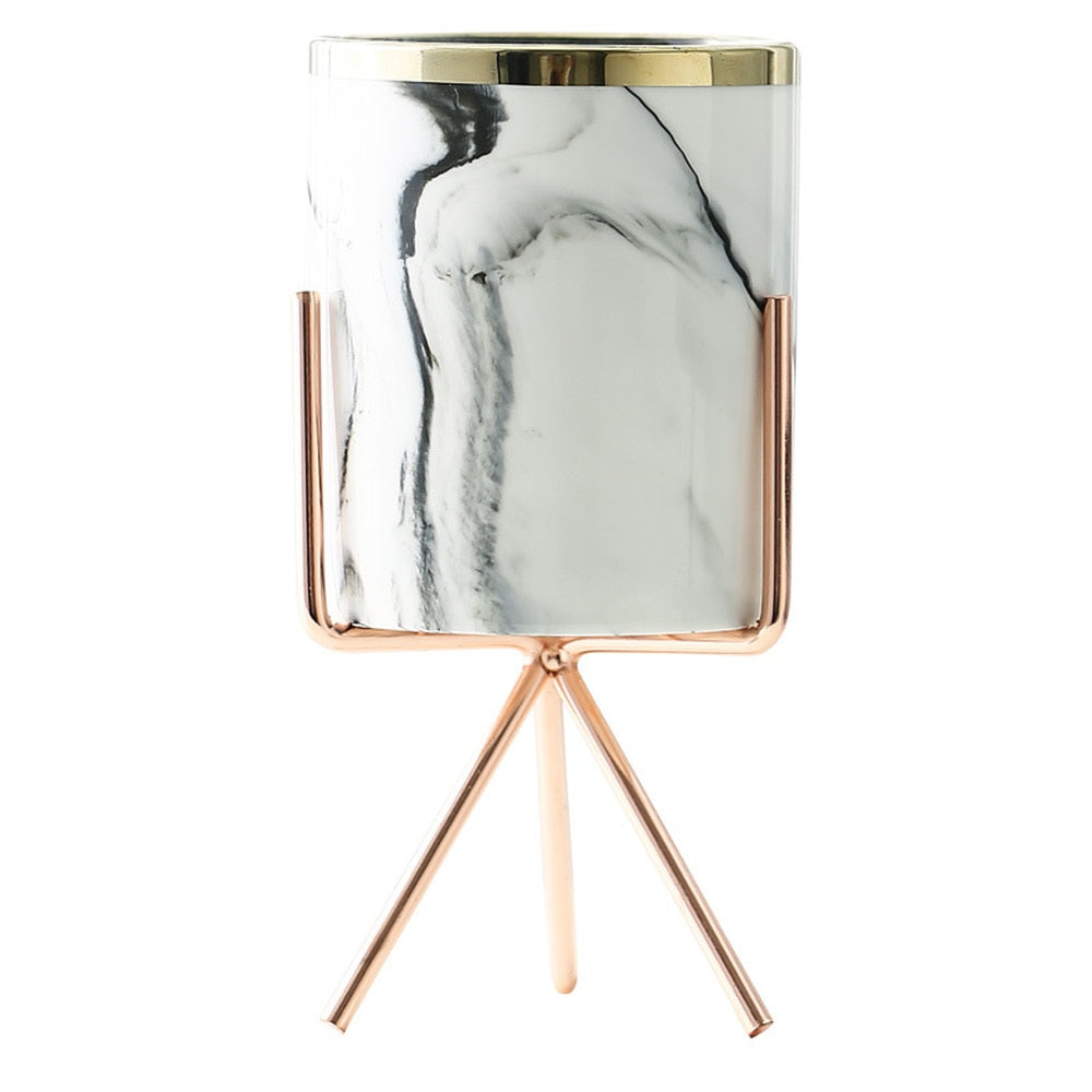 Ceramic Marble Pattern Plant Pot