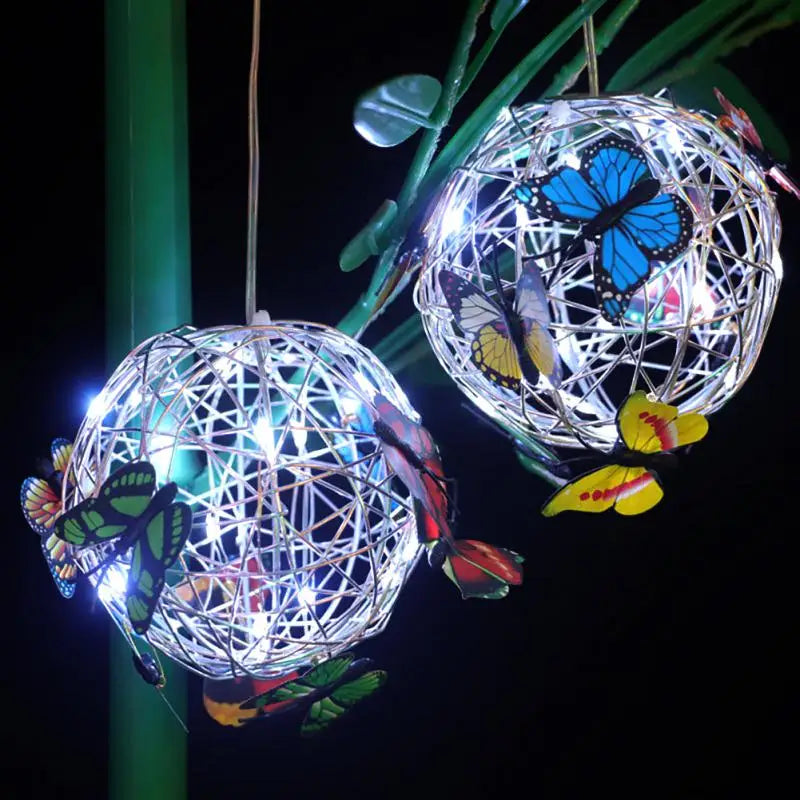 Solar Butterflies Round Ball Outdoor Lighting