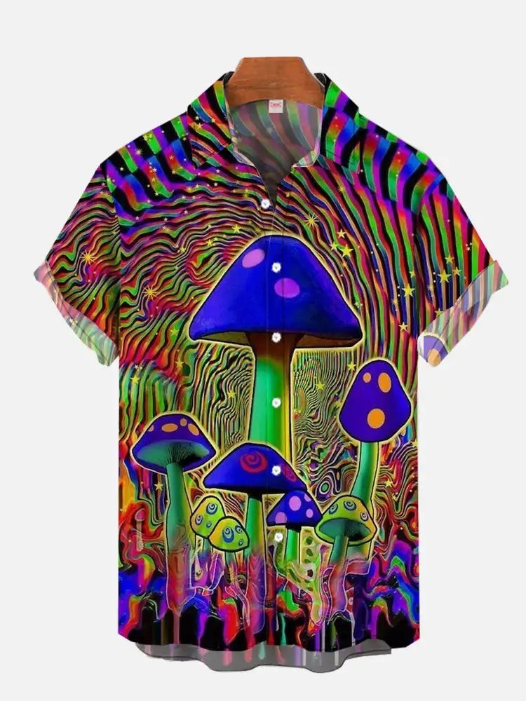Men's Hawaiian plant print shirts
