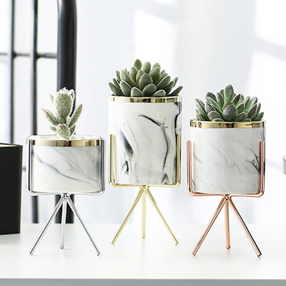 marble planter pot Ceramic Marble Pattern Plant Pot – Here We Grow Girl
