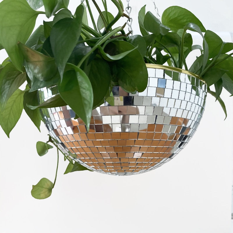 Disco Ball Hanging Plant Pots