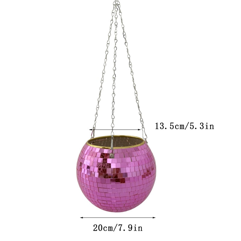 Disco Ball Hanging Plant Pots