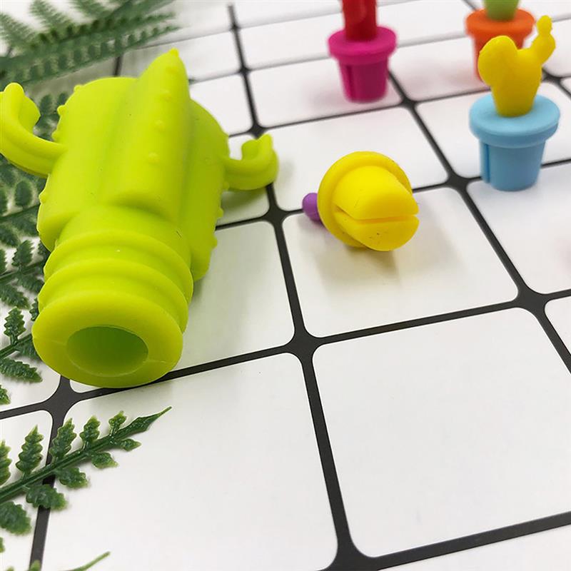 Silicone Cactus Wine Glass Marker Charms & Bottle Stopper