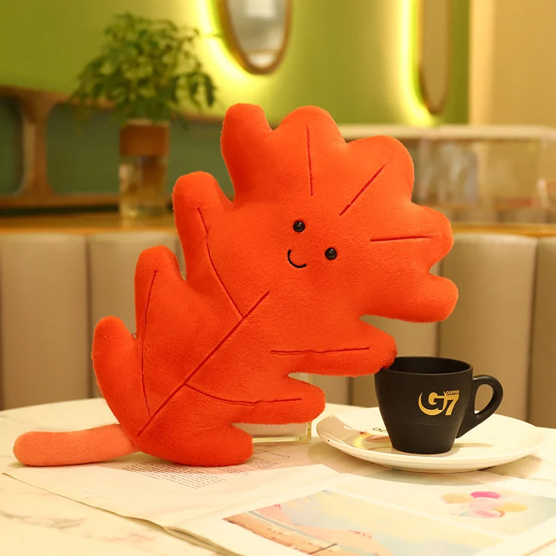 Plush Leaf Pillow Cushion