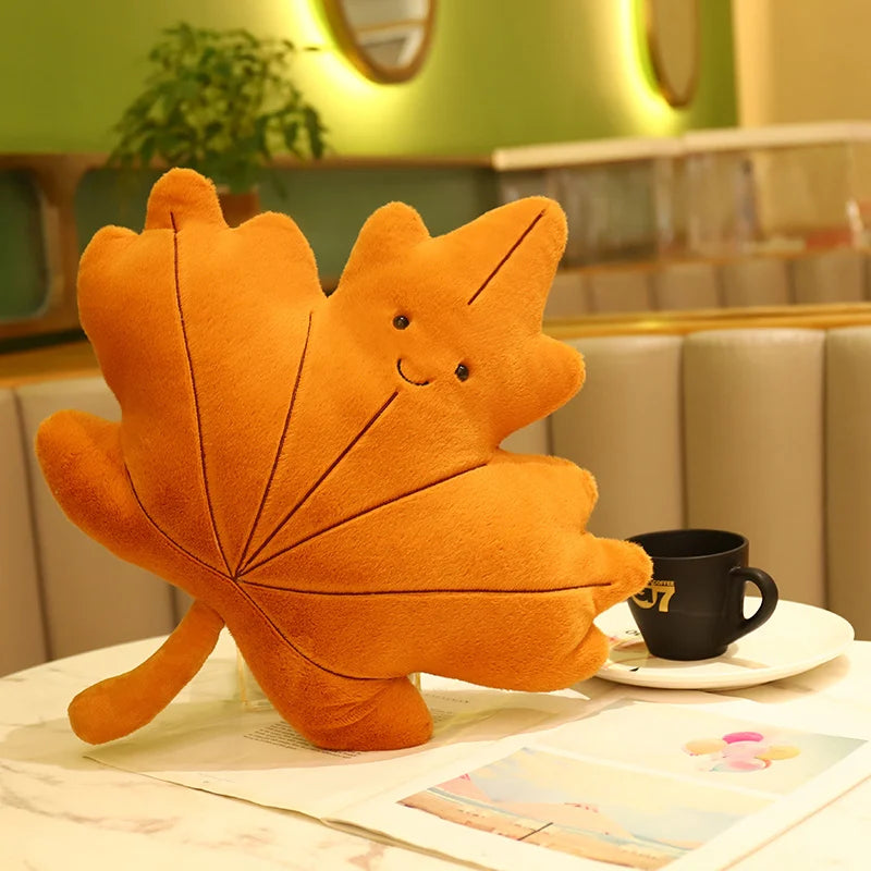 Plush Leaf Pillow Cushion
