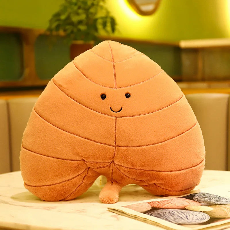 Plush Leaf Pillow Cushion