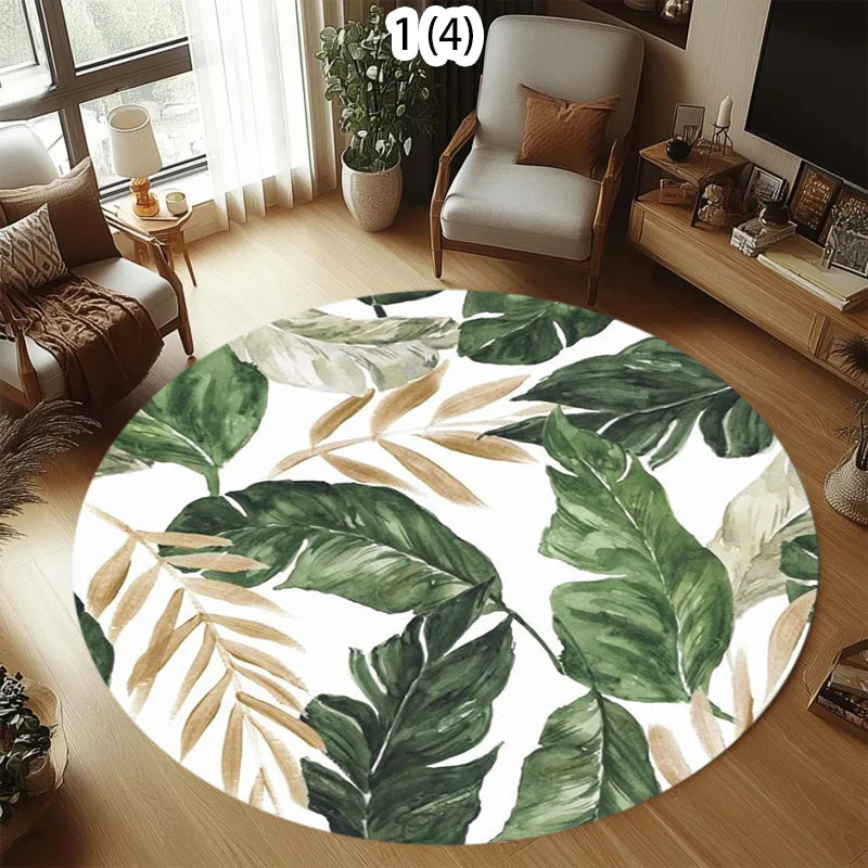 Tropical Monstera Palm Leaf Pattern Non-slip Decorative Mat