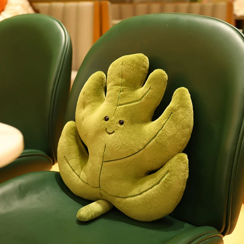 Plush Leaf Pillow Cushion