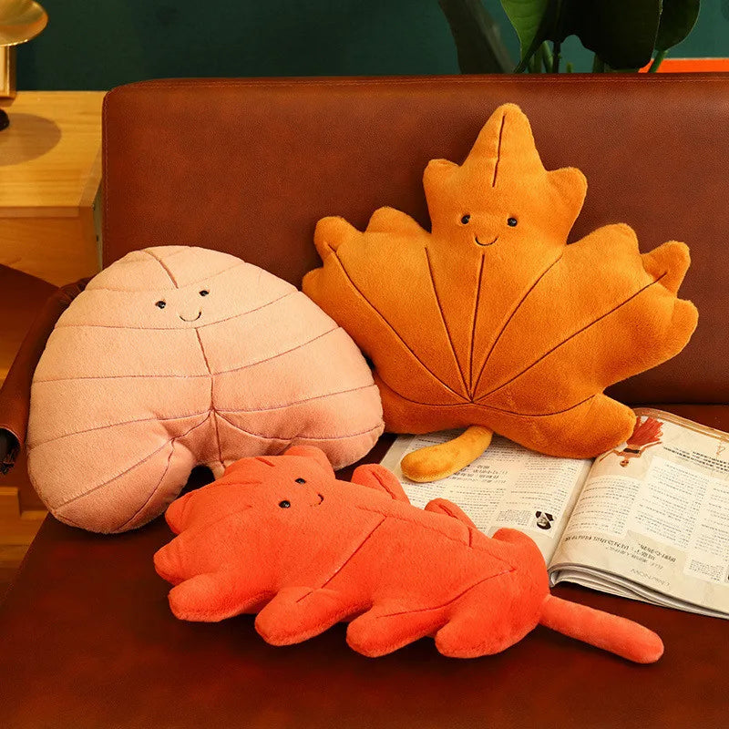 Plush Leaf Pillow Cushion