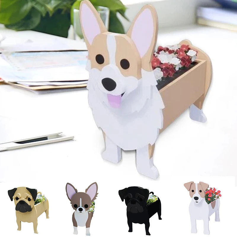 Dog Shape Garden Flower Pot Planter